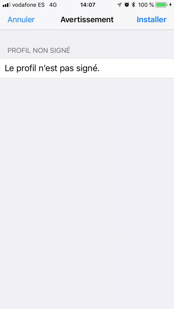 configurer emails iphone ipad - configuration automatique - profil non signé