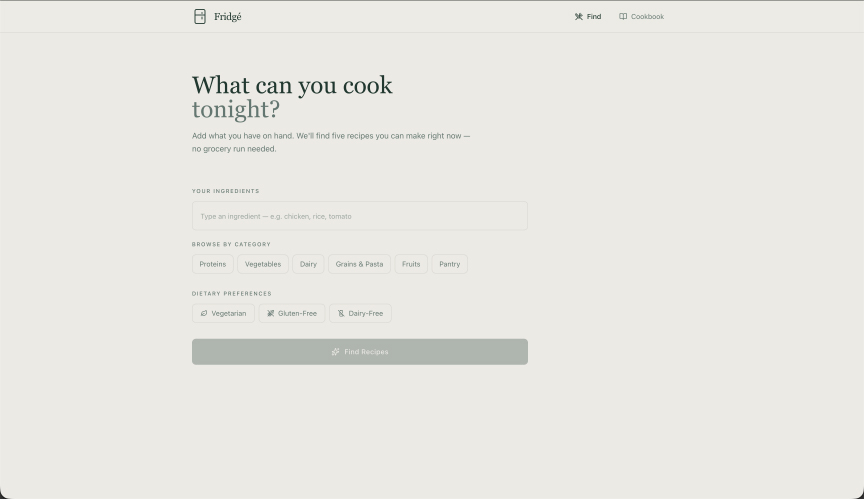 App di ricette creata con Macaly AI