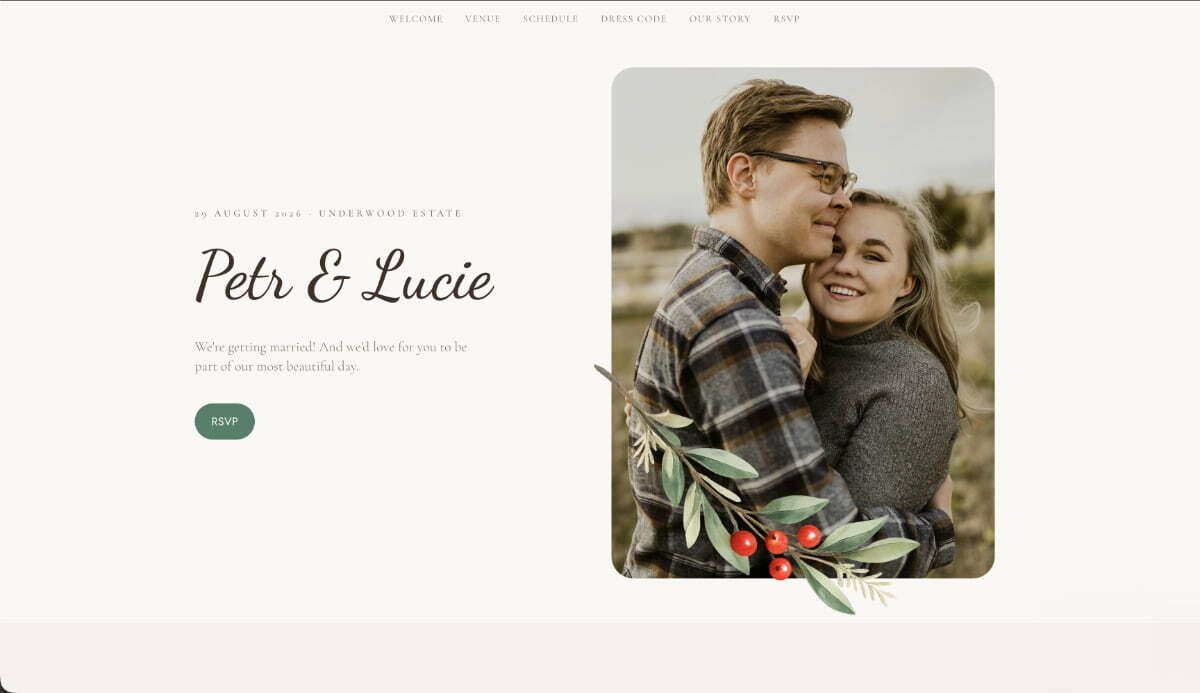 Système de réservation de mariage créé avec Macaly AI Builder
